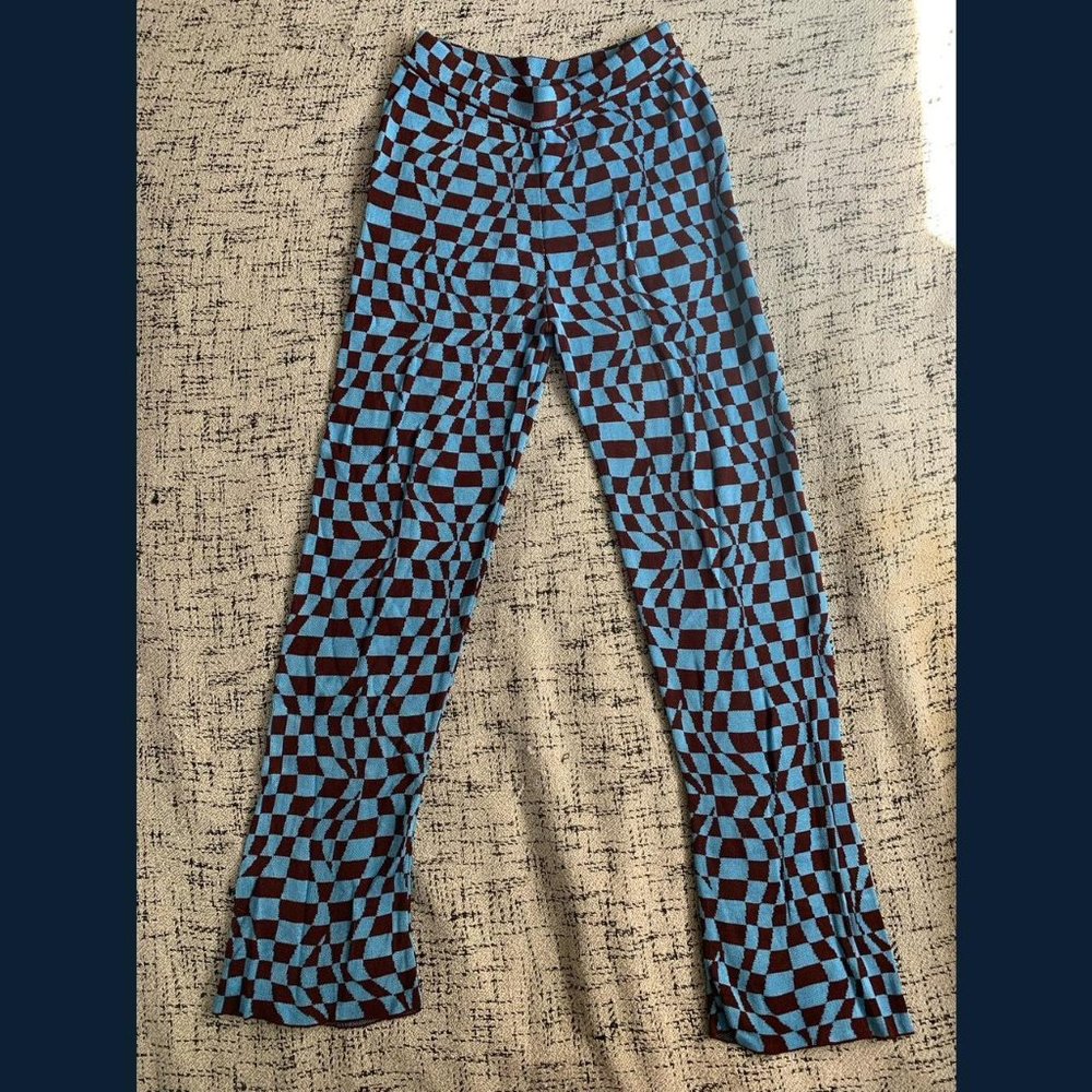 Paloma Wool Orinocco pants in blue and burgundy, size small